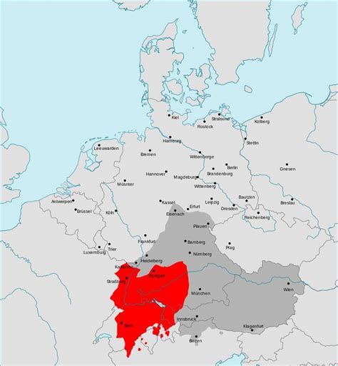 Alemannic German dialects & other upper German dialects. | Dialect ...