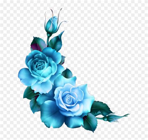 Download Mq Blue Roses Flowers Flower Rose Border Borders - Blue Roses Border Png Clipart ...