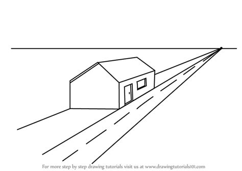 How to Draw One Point Perspective House (One Point Perspective) Step by Step ...