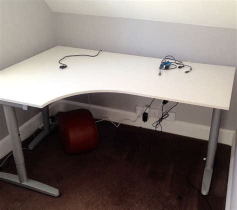 Ikea L Shaped Desk : Bekant Corner Desk Left White Black 63x43 1 4 Ikea / (3x) gerton table top ...