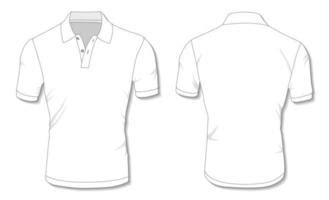 Polo Shirt Technical Fashion Flat Sketch Vector Template Front And Back Pique Cotton Jersey ...