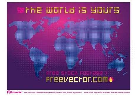Free Dotted World Map - Download Free Vector Art, Stock Graphics & Images