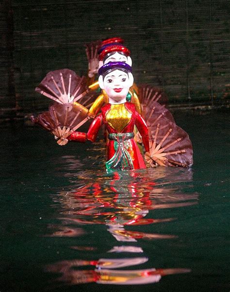 Water Puppet Show: traditional fan dance in Vietnam Vietnam Art, Visit ...