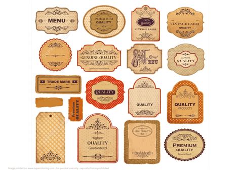 Printable Vintage Labels with Old Papers and Ornaments | Free Printable Papercraft Templates