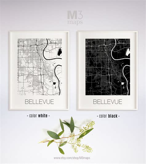 Bellevue Nebraska Bellevue NE Map Bellevue Map Bellevue | Etsy