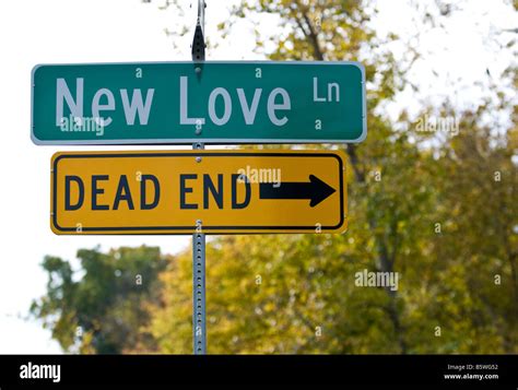 New Love sign with Dead end sign below arrow pointed right A funny ...