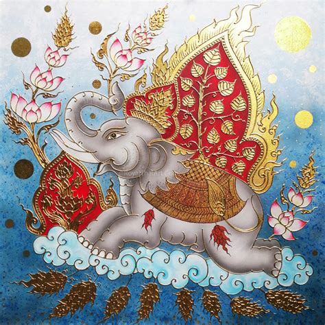 Famous Thai Elephant Art - Buy Art Online | Royal Thai Art