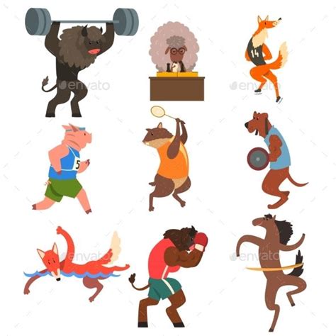 Animals Doing Exercise in the Gym in 2020 | Do exercise, Train vector, Exercise