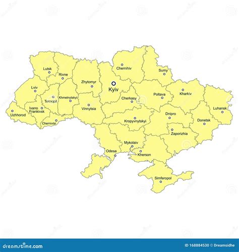 Map with Administrative Divisions of Ukraine Stock Vector ...