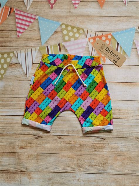 Building Block Shorts Colourful Blocks Harem Shorts Unisex - Etsy