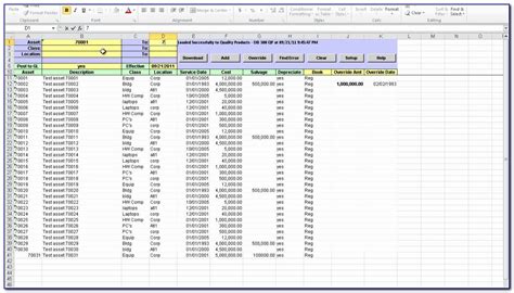 Fixed Asset Register Monthly Depreciation Schedule Excel Template