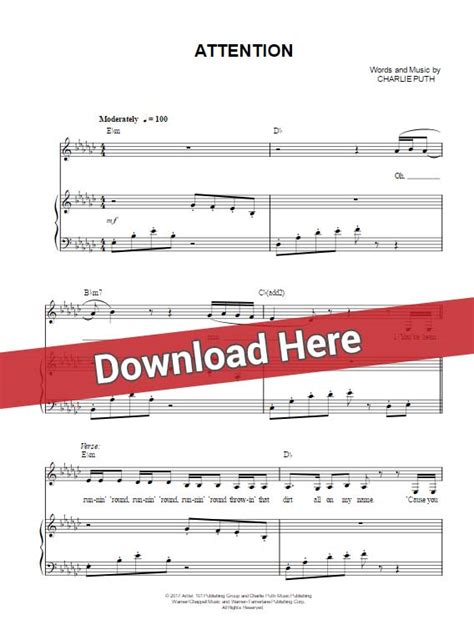 Charlie Puth - Attention - Sheet Music & Piano Music Notes World