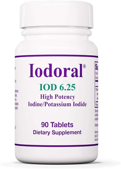 Iodoral 6.25 mg – Iodine Supplements for Thyroid Support, Potassium Iodide Tablets, Lugol ...