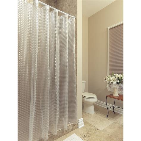 Ottomanson Durable Heavy Duty 10 Gauge Clear Shower Curtain Liner with Rust Proof Metal Grommets ...