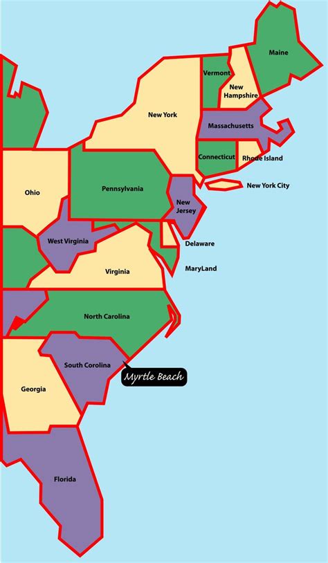 East Coast Map Printable