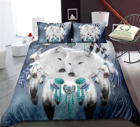 White Wolf 3D Printed Bedding Set Single Size Tibral King Duvet Cover Queen Home Textile Single ...