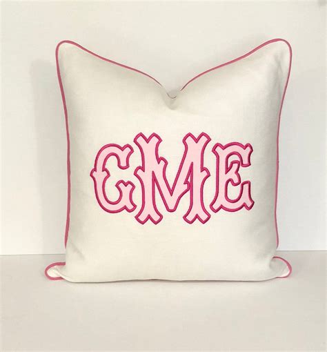 Monogram Pillow-monogram Appliqué Pillow Cover Embroidered - Etsy