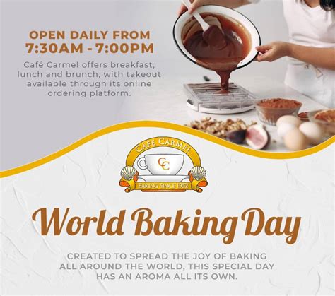 Third Sunday of May - World Baking Day - Café Carmel