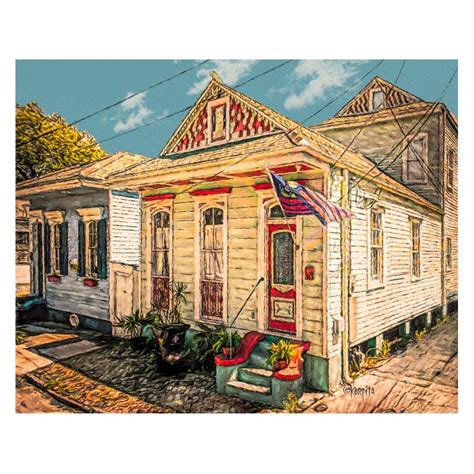 HOUSE PORTRAIT, New Orleans Art, Shotgun House Art, Colorful Houses Art ...