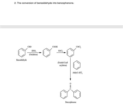 Solved 2. The conversion of benzaldehyde into benzophenone. | Chegg.com