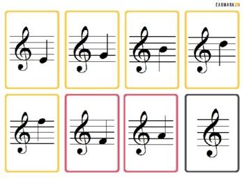 Notes on the Treble Clef flashcards by EarMark | TpT