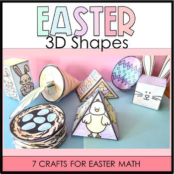 3D Shapes Easter Crafts Math Craftivity by Ziggle Learning | TPT