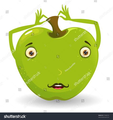 Mr Apple Cartoon Character Stock Vector 57486316 - Shutterstock