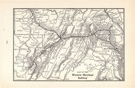 1914 Antique Western Maryland Railroad Map Vintage Western - Etsy in ...