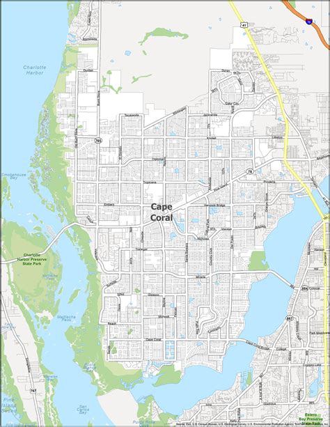 Cape Coral Florida Map - GIS Geography