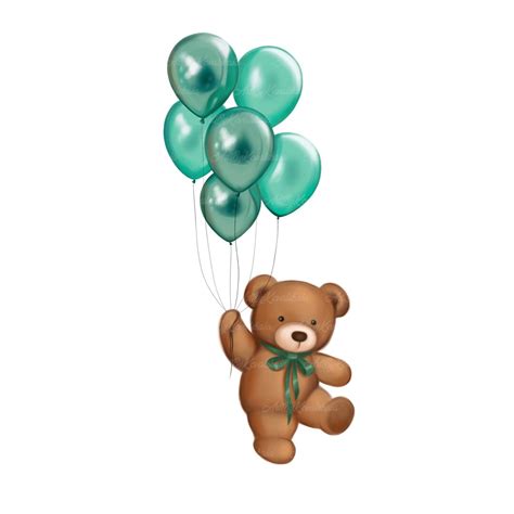 Teddy Bear PNG Teddy Bear Clipart Bear With Balloon Baby - Etsy