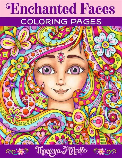 Enchanted Faces Coloring Pages - Set of 10 Printable Coloring Pages by ...