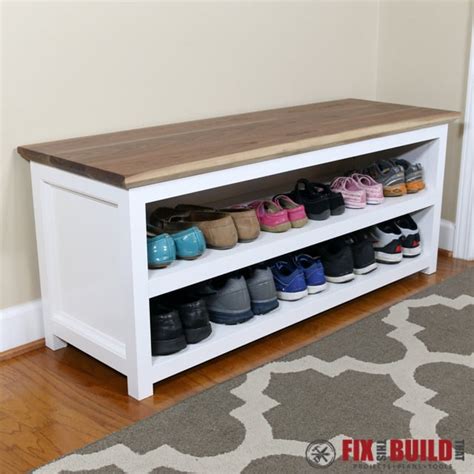 DIY Shoe Storage Bench Plans