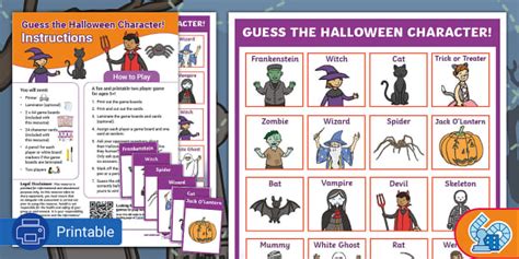 Guess the Halloween Character - Scary Board Games - Twinkl