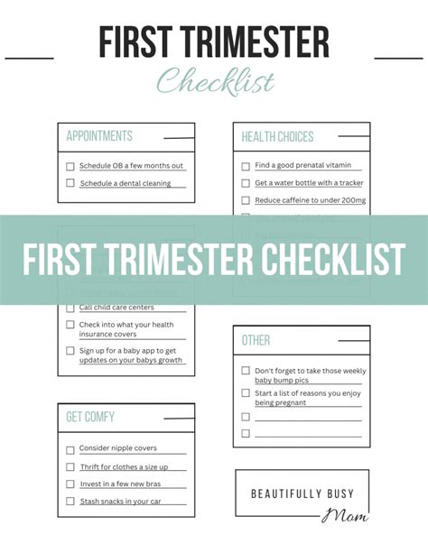 FREE First Trimester Checklist - Beautifully Busy Mom