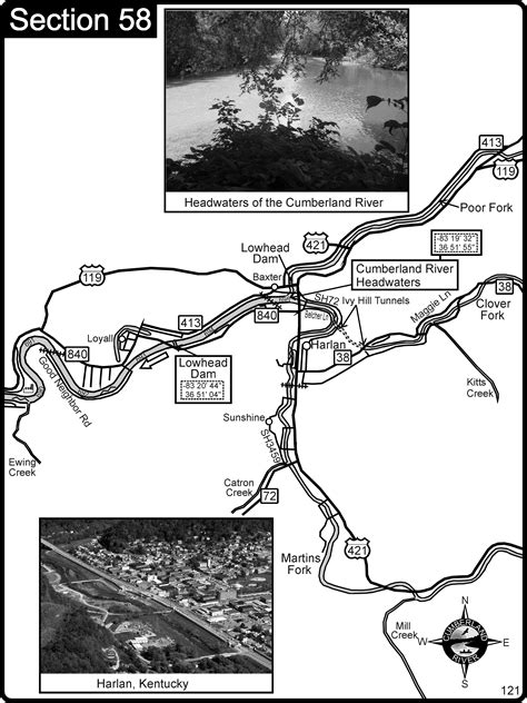 Harlan KY-Cumberland River Headwaters Map - harlan ky • mappery