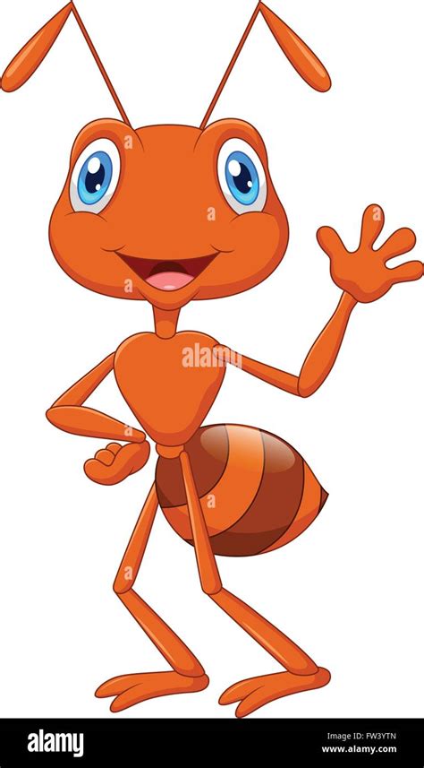 Cute ant cartoon waving Stock Vector Image & Art - Alamy