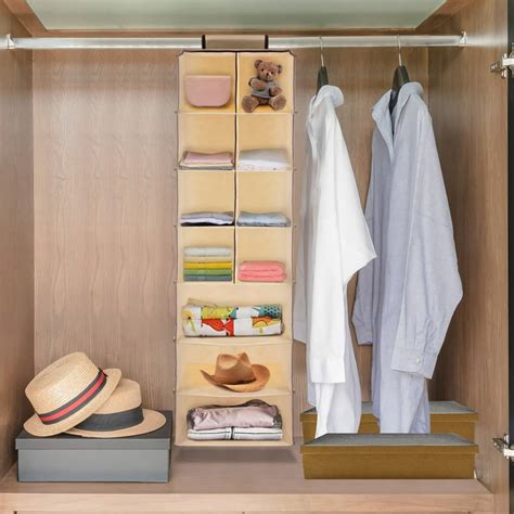 11 Cells Hanging Closet Shelves Cabinet Storage Organizer Shelf For Clothes Towels Socks Pajamas ...