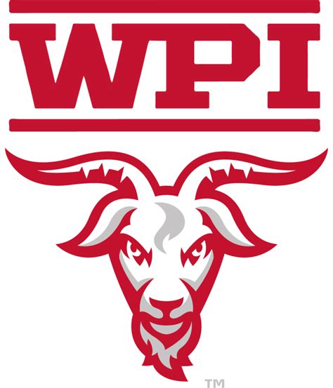 WPI Engineers Logo - Red and White Animal Head Design