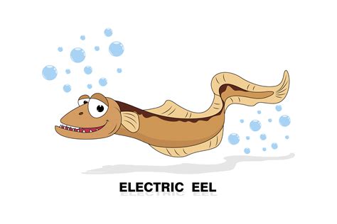 cute electric eel animal cartoon By CurutDesign | TheHungryJPEG