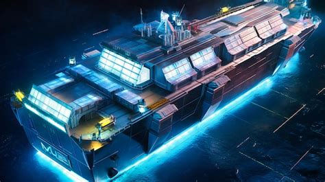 Premium Photo | A futuristic electric cargo transport ship showcasing its ability to transport ...