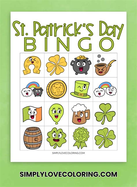 St. Patrick's Day Bingo (Free PDF Printables) - Simply Love Coloring