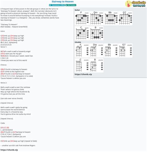 Chord: Stairway to Heaven - Neil Sedaka - tab, song lyric, sheet, guitar, ukulele | chords.vip