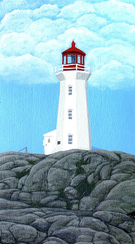 Peggy's Cove Lighthouse Painting Painting by Frederic Kohli