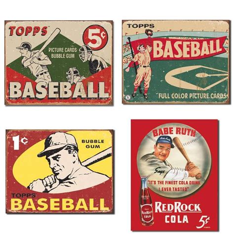 Vintage Baseball Tin Sign Bundle | Vintage baseball decor, Baseball posters, Colorful pictures