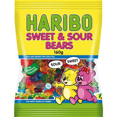 Haribo Sweet & Sour Bears 160g Bag | Woolworths