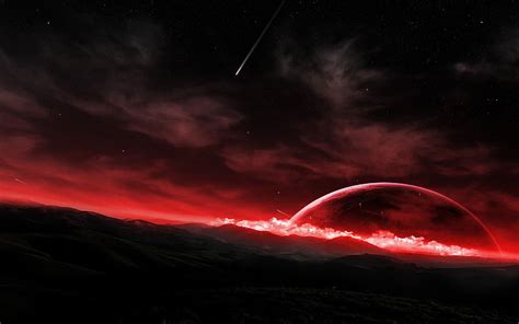 HD wallpaper: red and black abstract painting, space, sky, night, star ...