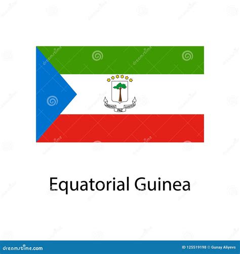 Flag of Equatorial Guinea with Name Icon. Official Colors and ...