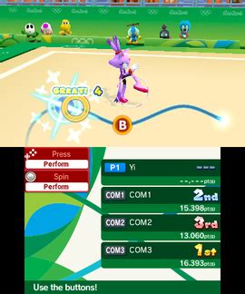 Rhythmic Gymnastics (Mario & Sonic at the Rio 2016 Olympic Games for Nintendo 3DS) - Super Mario ...