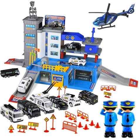 Police Car Toys for Boys - Matchbox Cars Playsets - Parking Lot Car ...