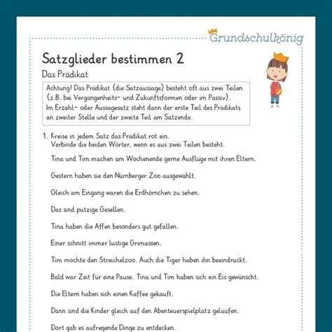 Königspaket: Satzglieder bestimmen (Deutsch, 3. Klasse) - inklusive Te | Satzglieder, Lernen ...